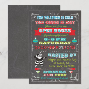 Retro Chalkboard Weihnachten Party Einladung