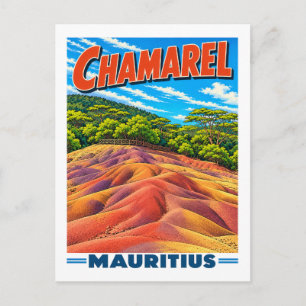 Retro Chamarel Siebenfarbige Erde Mauritius Postkarte