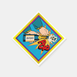 Retro Champagne (Party) Cocktail Napkins Serviette