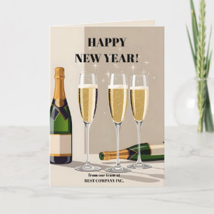 Retro Champagne Toast Neujahr Gruß Karte