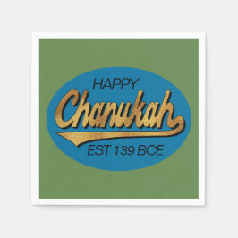 Retro Chanukkah 139 BCE Funny Blue N Green Design Serviette