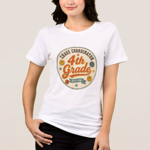 Retro-Chaos-Koordinator 4. Klasse Lehrer Tri-Blend Shirt