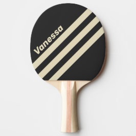 Retro Charcoal Three Angled Striping with Name Tischtennis Schläger