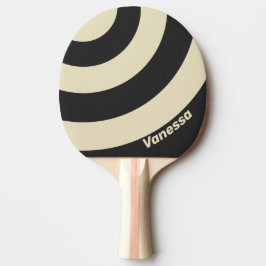 Retro Charcoal Three Circle Stripe with Name Tischtennis Schläger