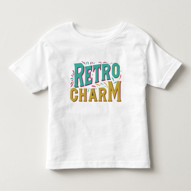Retro Charm Multi Color Design T - Shirt (Vorderseite)