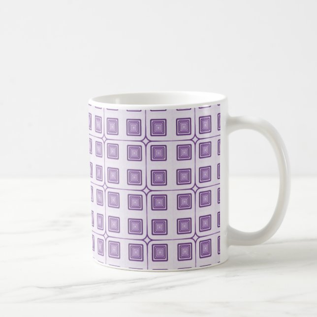 Retro Charm Quadrate Tasse, Violett Kaffeetasse (Rechts)