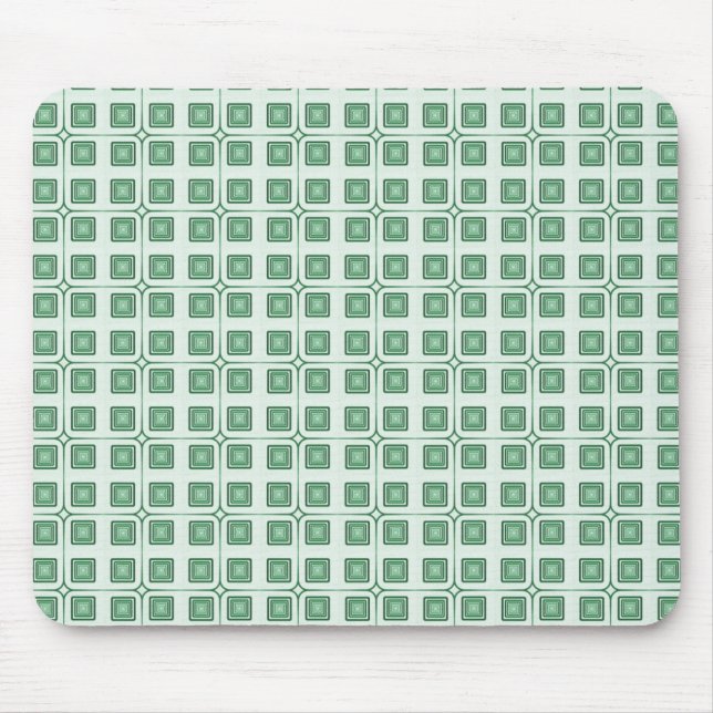 Retro Charm Squares Mousepad, dunkelgrün Mousepad (Vorne)
