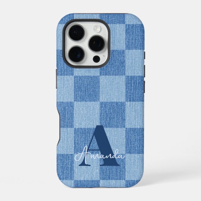 Retro Checked Fade iPhone Hülle (Rückseite)