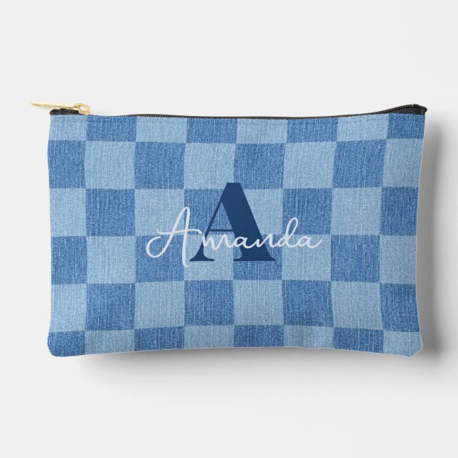 Retro Checked Fade Zubehörtasche (Vorderseite)