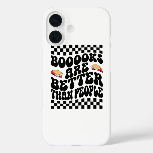 Retro Checkerboard "Books Are Better" Graphic Case-Mate iPhone Hülle (Rückseite)