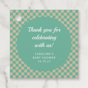 Retro Checkerboard Mini-Dusche individuell Vielen Geschenkanhänger