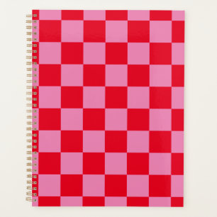 Retro Checkerboard Schachbrettmuster rosa Orange Planer