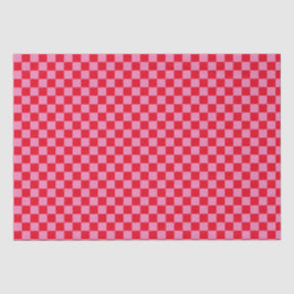 Retro Checkerboard Schachbrettmuster rosa Orange Seidenpapier