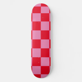 Retro Checkerboard Schachbrettmuster rosa Orange Skateboard