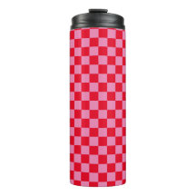 Retro Checkerboard Schachbrettmuster rosa Orange