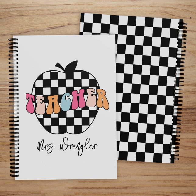 Retro Checkered Apple Niedlich Teacher Planner Planer (Von Creator hochgeladen)