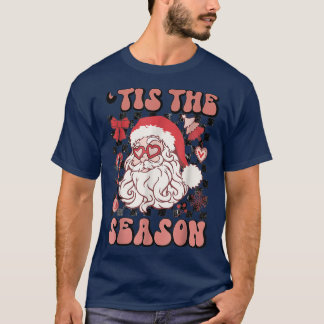 Retro Checkered Das Weihnachtsfest der Jahreszeit T-Shirt