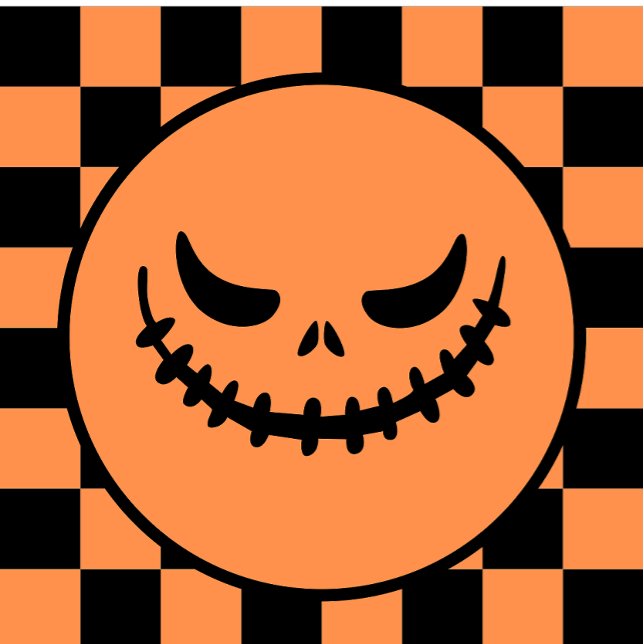 Retro Checkered Jack-O’ Lantern Halloween Schlüsselanhänger (Von Creator hochgeladen)
