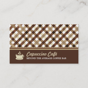 Retro Checkered Kaffee-Bar Visitenkarte