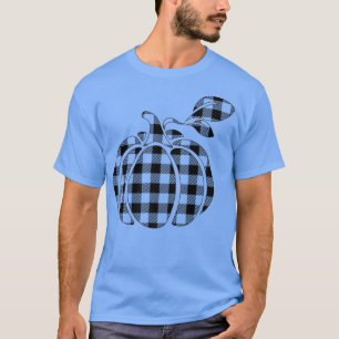 Retro Checkered Kürbisgrafik Herbst Frauen im Herb T-Shirt