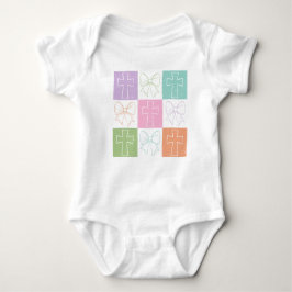 Retro Checkered Oaster Cross Coquette Baby Baby Strampler