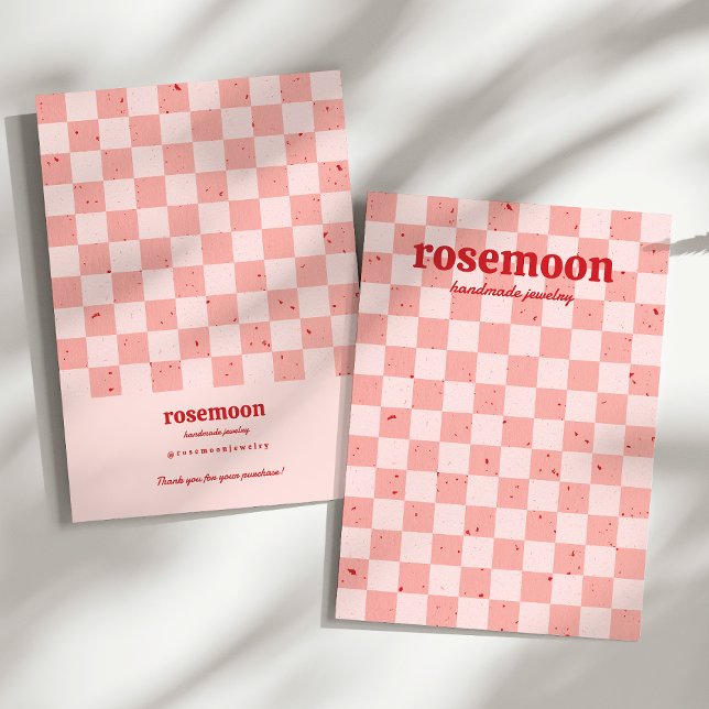Retro Checkered Schmuck Card Red (Von Creator hochgeladen)
