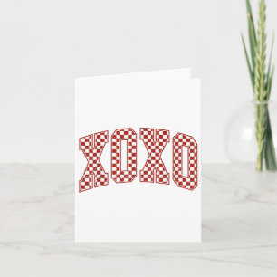 Retro Checkered Xoxo Valentine Vibes Valentines Da Karte