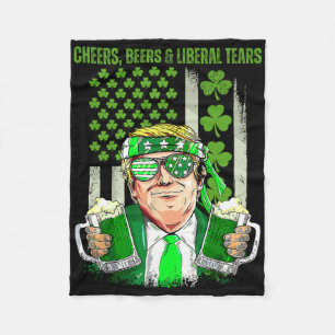 Retro Cheers Bier Lucky Trump Bier Shamrock St Pat Fleecedecke