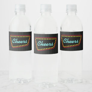 Retro Cheers Schild Party-Wasserflaschen-Etiketten Wasserflaschenetikett