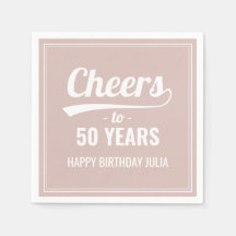 Retro Cheers to 50 Years 50 th Birthday Pink