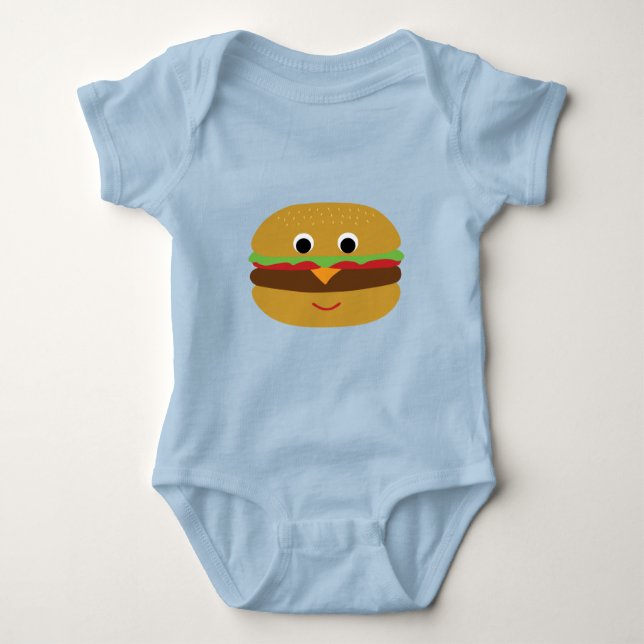 Retro Cheeseburger Baby Strampler (Vorderseite)