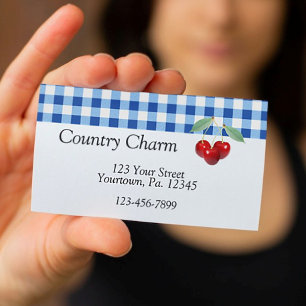 Retro Cherries Business Card Visitenkarte