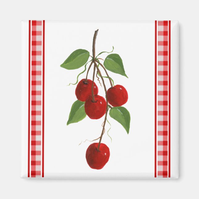 Retro Cherries Magnet (Vorne)