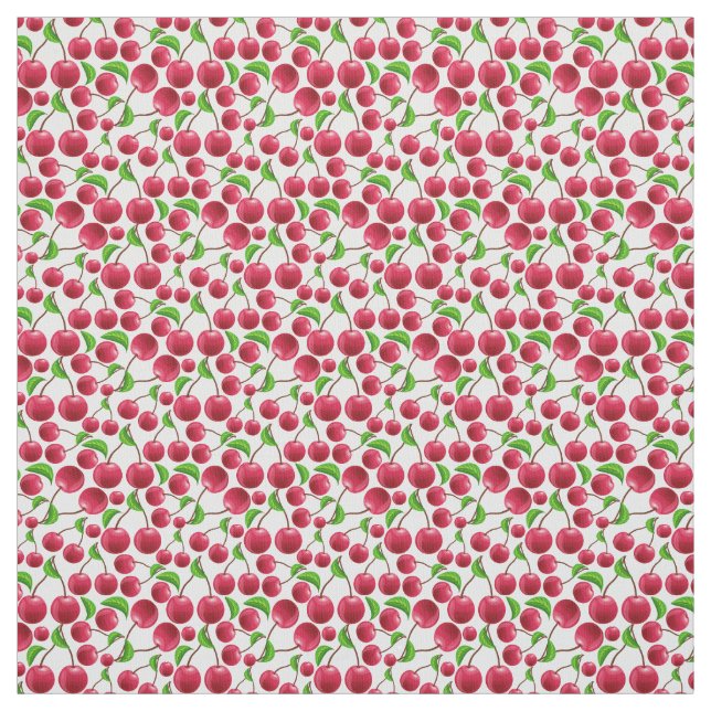Retro Cherries Vintag Cherry Muster Fabric Stoff (Muster)