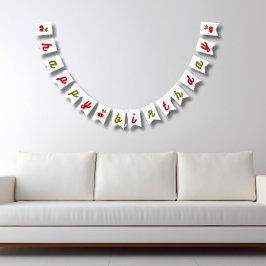 Retro Cherry 1. Geburtstag Wimpelkette