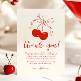 Retro Cherry Brautparty Danke Karte