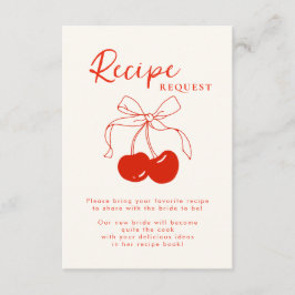 Retro Cherry Brautparty Rezept Einschließkarte Begleitkarte