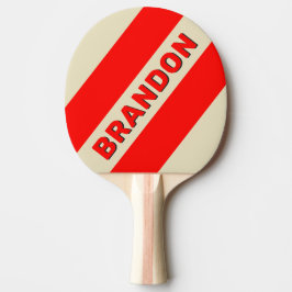 Retro Cherry Drei fette Streifen mit Namen Tischtennis Schläger