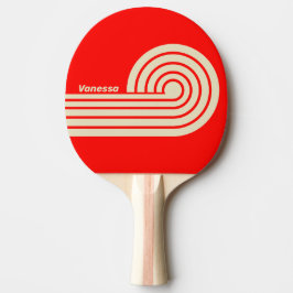 Retro Cherry Dual Curl Streifen mit Namen Tischtennis Schläger