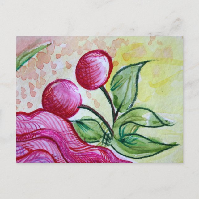 Retro Cherry Postkarte (Vorderseite)