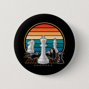 Retro Chess Teile Board game Chess Lover Button