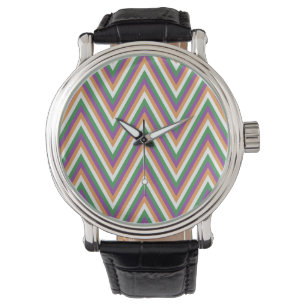 Retro-Chevron-Muster cool Armbanduhr