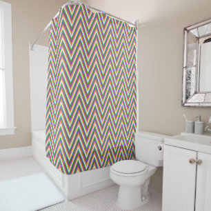 Retro-Chevron-Muster cool Duschvorhang