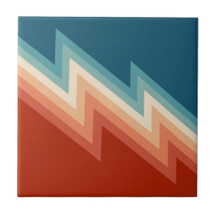 Retro Chevron-Muster Fliese