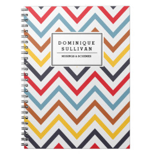 Retro-Chevron-Muster Personalisiertes Notizbuch Notizblock