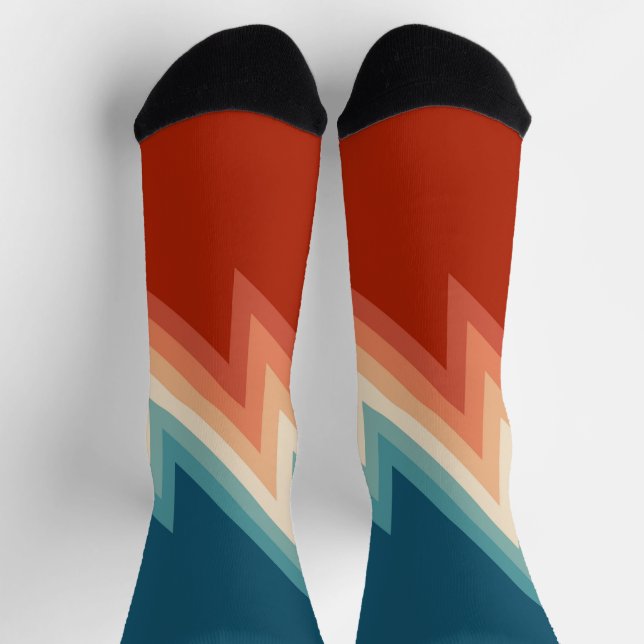 Retro Chevron-Muster Socken (Oben)