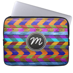 Retro-Chevron-Muster Zickzack #8 Laptopschutzhülle