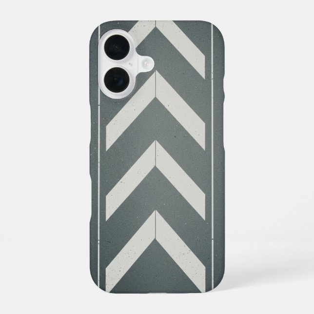 Retro-Chevron-Straßenmarkierung iPhone 16 Hülle (Rückseite)
