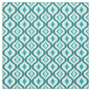 Retro Chic Aquamarin Aqua Türkis Ikat Droptern Mu Stoff
