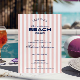 Retro Chic Beach Club Junggesellinnenabschied Woch Einladung